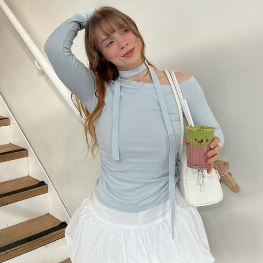 Stylish Minimalist Slim Fit Long Sleeve Top For Women