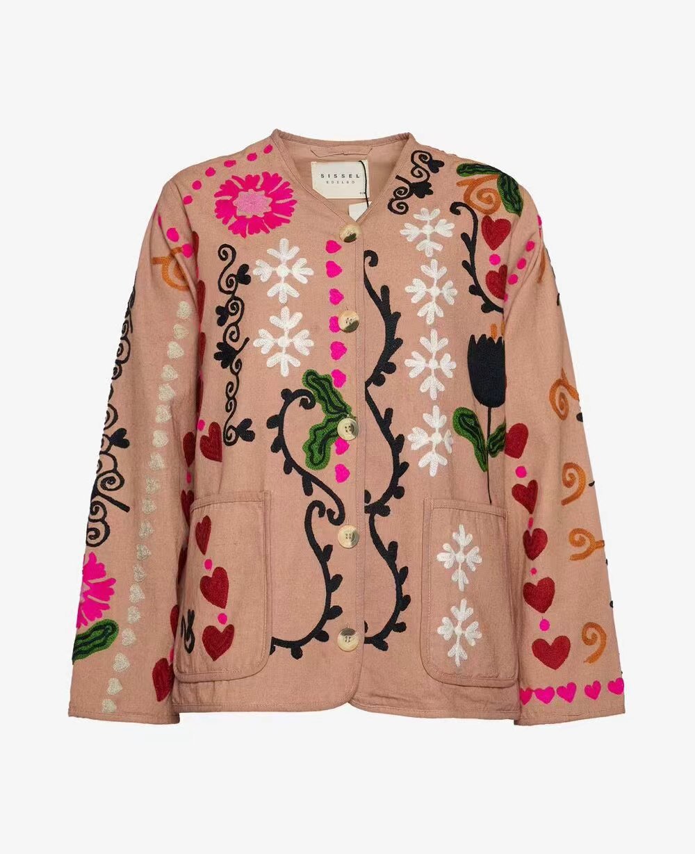 Fashion Individual Casual Style Flower Jacket For Women
