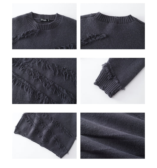 Design Sense Niche Vintage Tassel Sweater Men's And Women's Autumn And Winter Loose Lazy Chic Soft Glutinous Chic Sweater