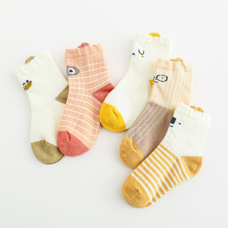 Breathable Mesh Children's Socks Cartoon Three-dimensional Cotton
