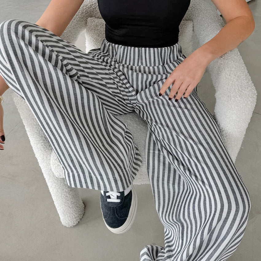 Striped Fashion Niche High Waist Trousers