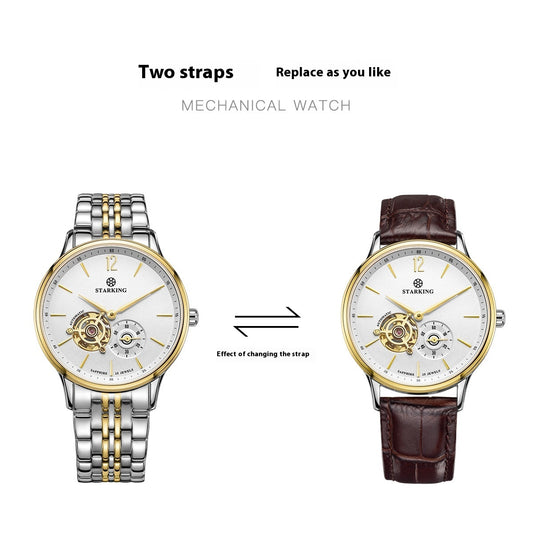 Automatic Mechanical Business Hollow Small Three-needle Waterproof Men's Watch