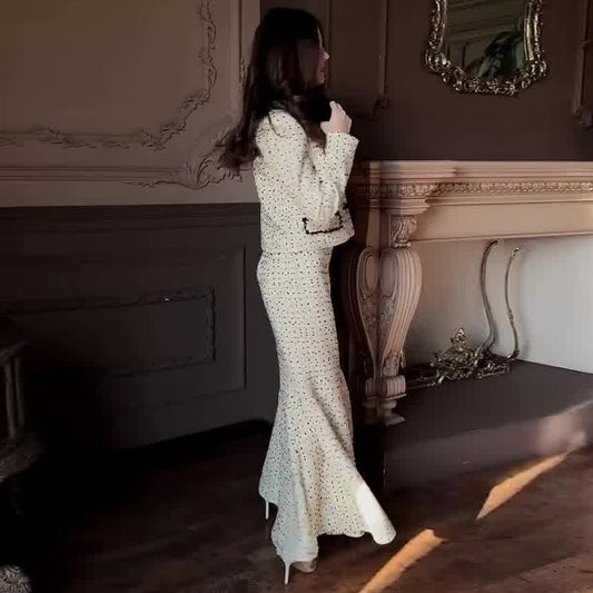 Winter French Chic Slim-Fit Elegant Long-Sleeve Suit