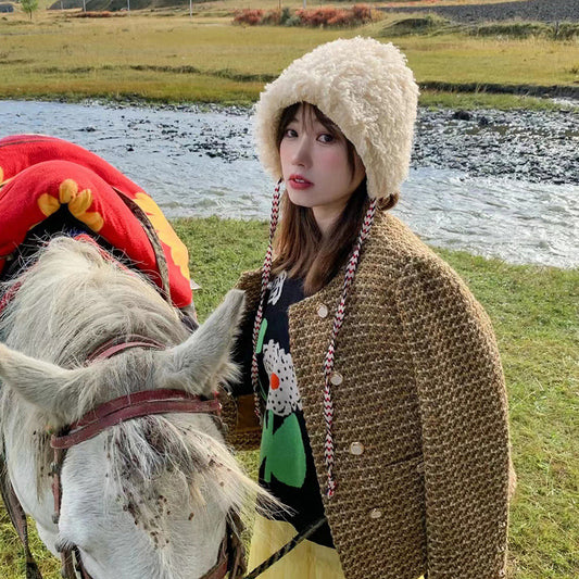 Cute Girl Ear Protection Thickened Plush Hat