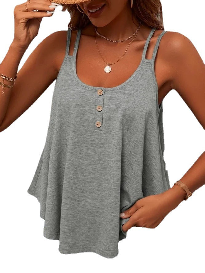 Loose, Casual Cross-back Tank Top With A Wide Fit