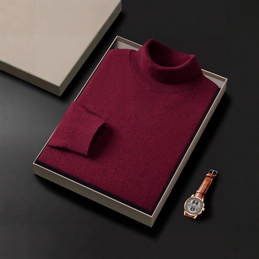 Men's Turtleneck Pure Color Thickened Loose Sweater