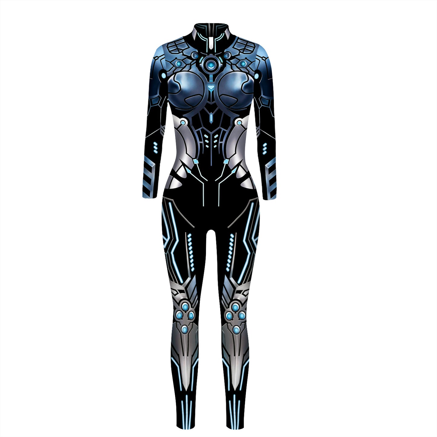 Machine Armor 3D Digital Printing Slim Slimming Jumpsuit For Women