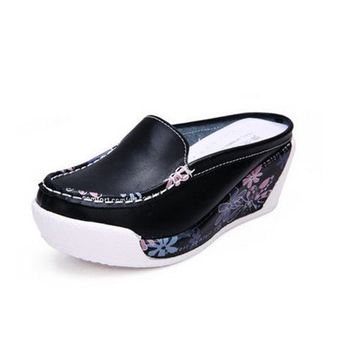 Women's Sandals And Slippers Wear Fashionable Thick-soled Slope Heels