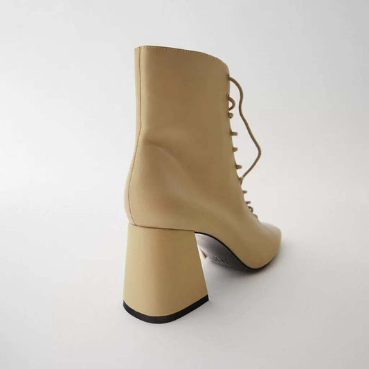 New Women's Shoes Camel Brown English Cattle Leather