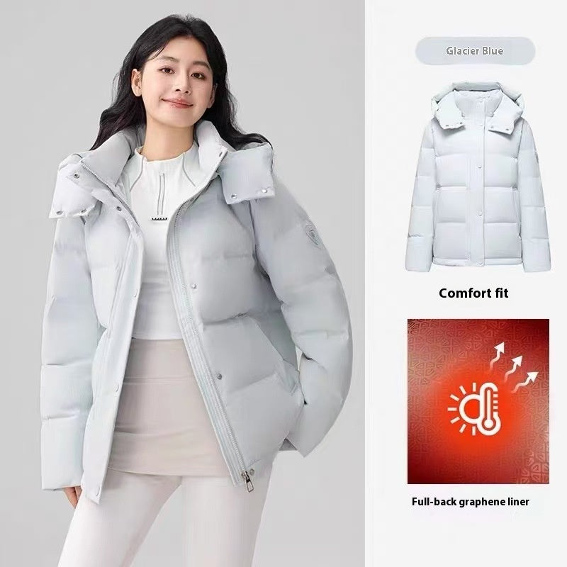 Warm Detachable Hat Cotton Jacket Short Coat