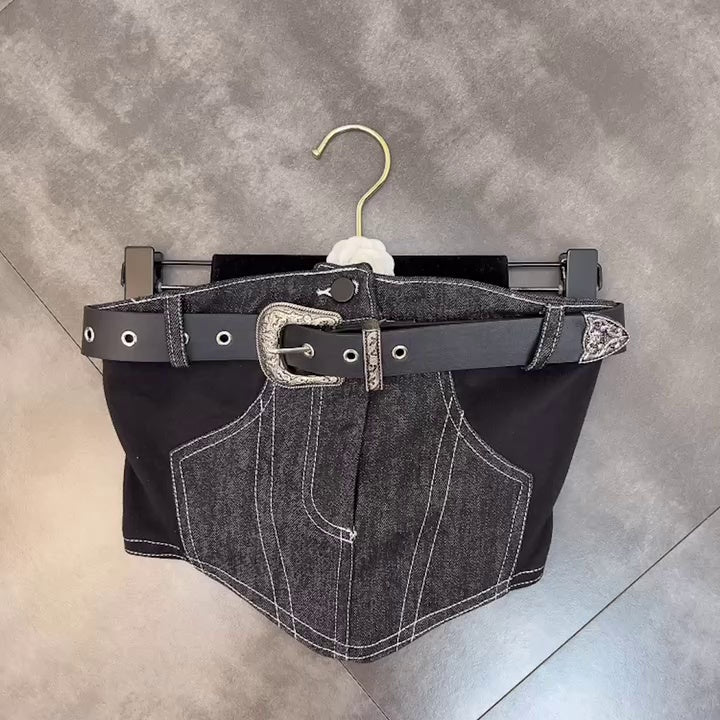 Metal Waistband With Decorative Stitching For A Slimming Bra