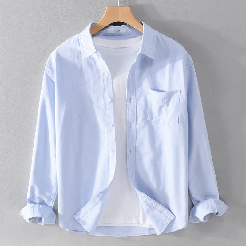 Solid Color Shirt Boys Coat Spring And Autumn Long Sleeve White Autumn Top