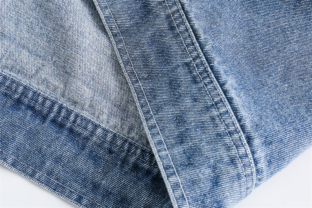 Stitching Embroidery Frayed Hem Denim Jacket Men