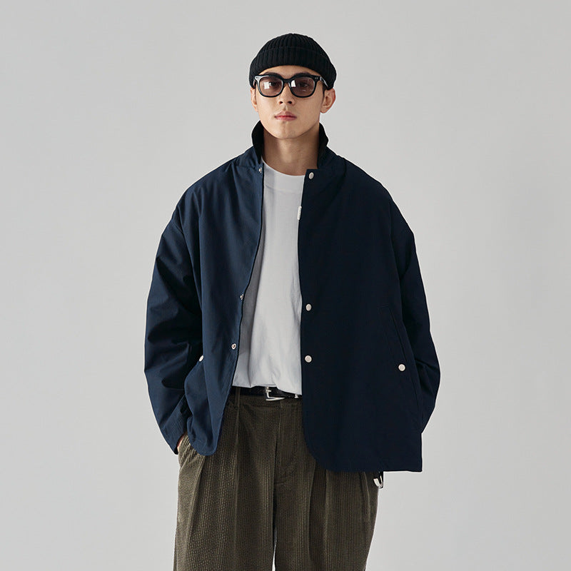 Vintage Work Clothes Simple Loose Suit Long Sleeved Men's Coat