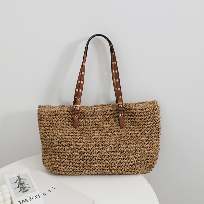 Women's Fashion Simple Large-capacity Handbag Woven Bag