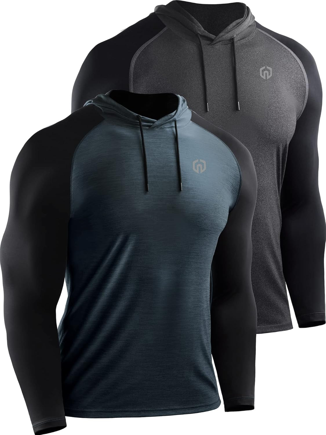 Men'S Dry Fit Athletic Shirt Workout Running Long Sleeve Shirts with Hoods