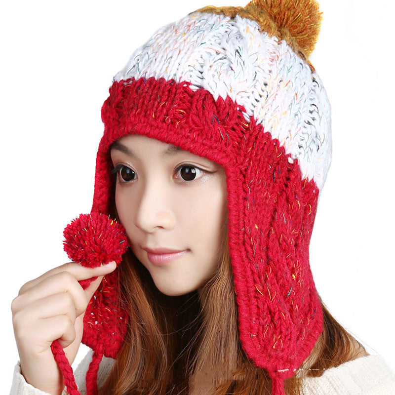 Versatile Tricolor Patchwork Ear Guard Ball