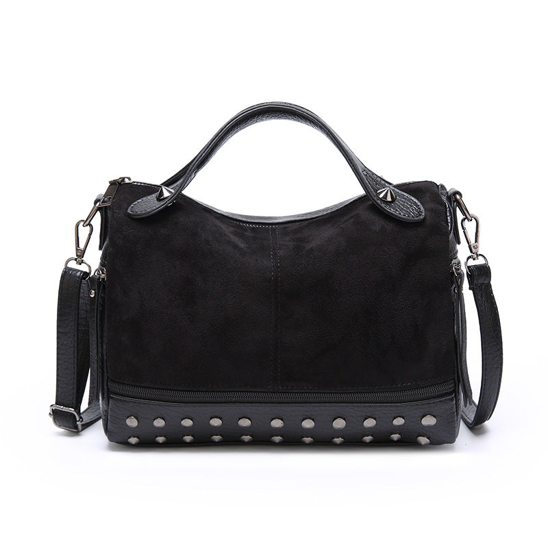 Fashion All-match Fashion Frosted Women's Retro Rivet Handbag