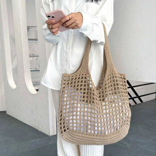 New Simple Large Capacity Knitted Handbag