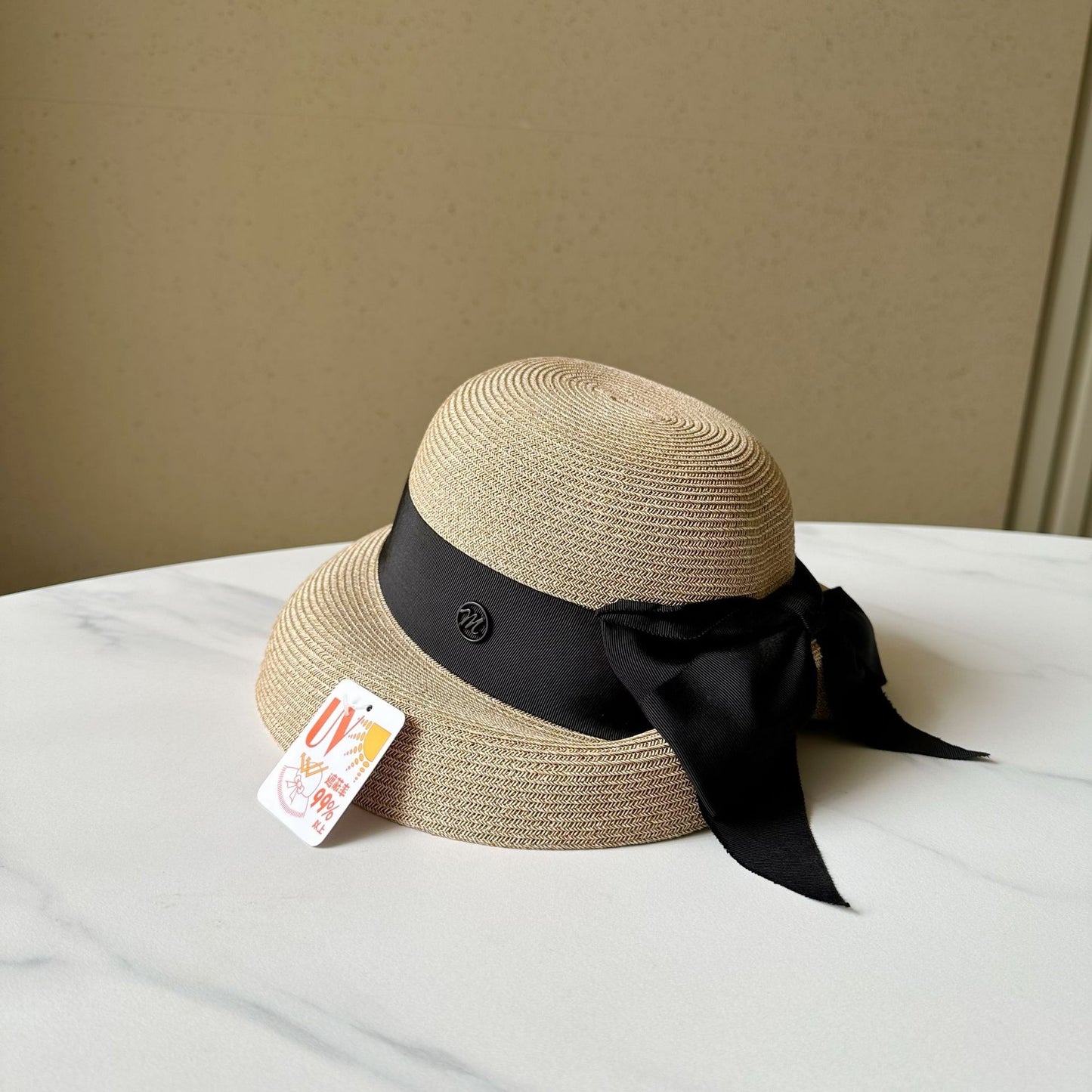 Avocado Green Straw French Elegant Bucket Hat