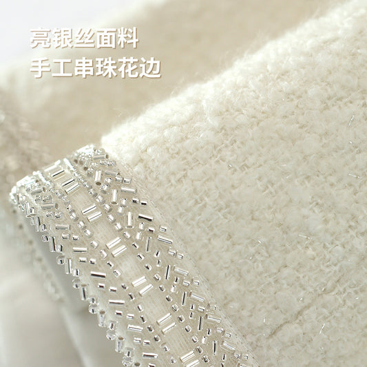 White Temperament Top Wool Extra Thick Short Coat