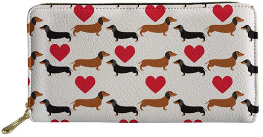 Floral Ladies Dog Love Long Wallet Tie Dye Clutch