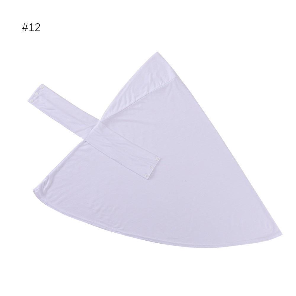 High Elastic Multi-color Modal Breathable Strap Button Cap Solid Color Scarf