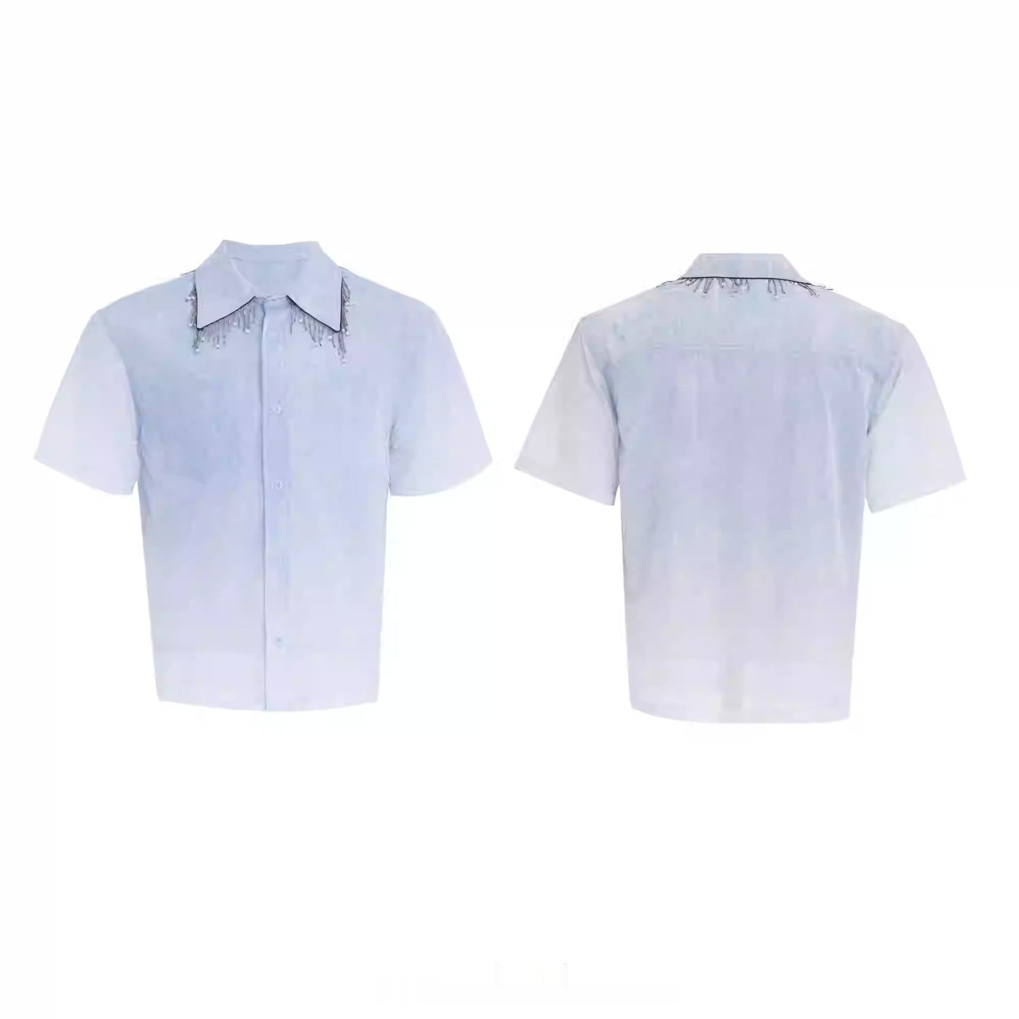 Blue And White Gradient Short Shirt