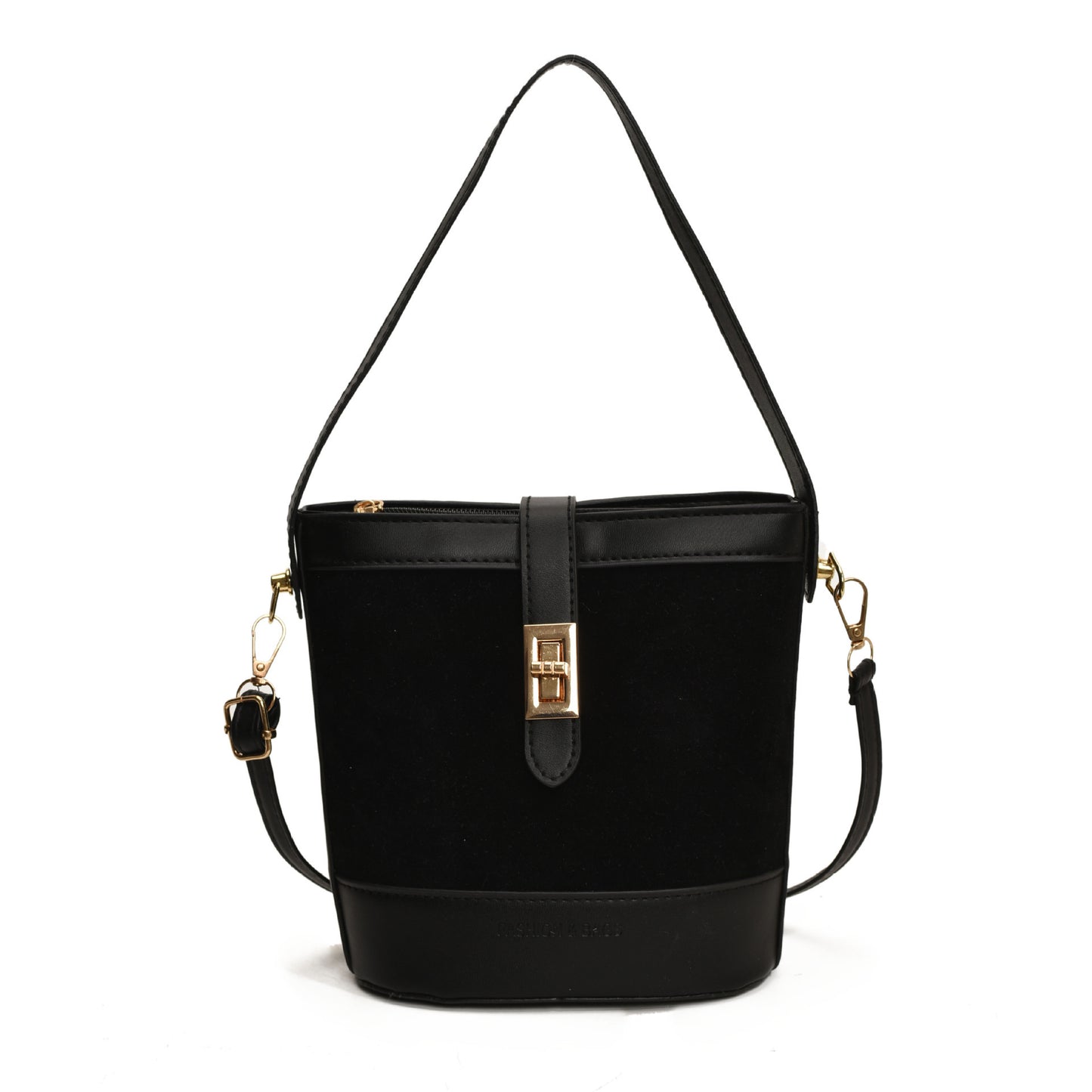 Suede Portable Bucket Bag Retro Crossbody