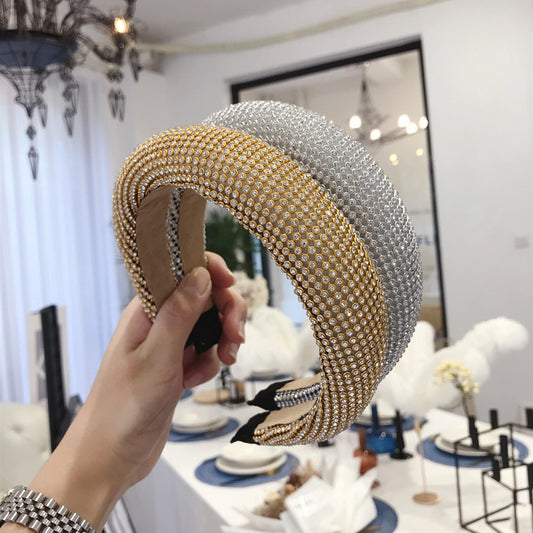 Hair Accessories Headband Alloy Diamond-studded Super Flash Sponge Light Board Headband