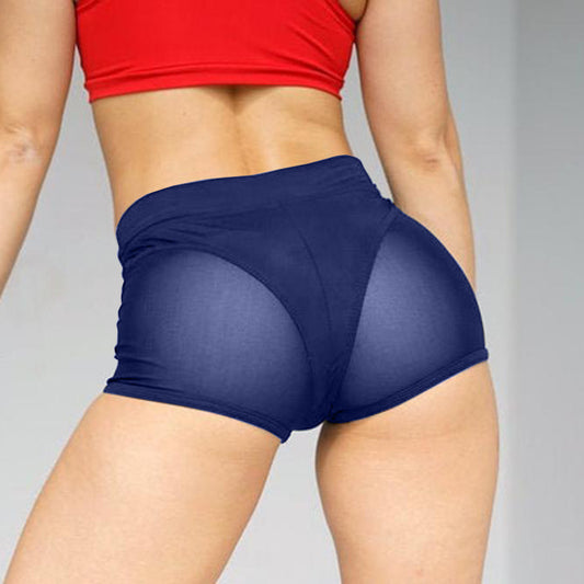 Mesh Stitching Personality Sports Yoga Stretch Shorts