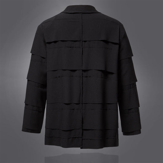 Three-dimensional Stitching Raw Edge Loose Mid-length Suit Jacket