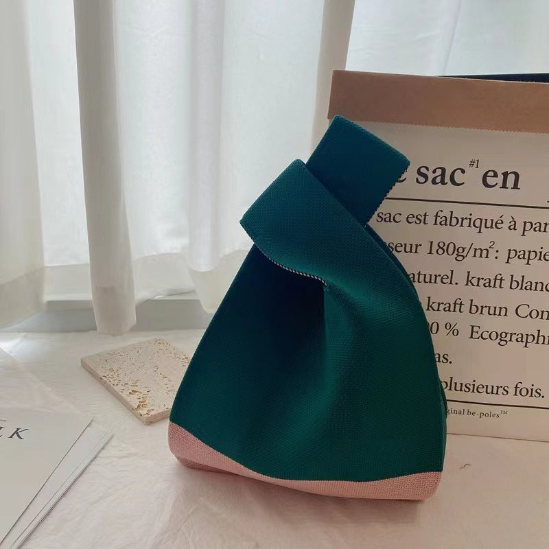 Ny Dame Ins Tolfarvet Skuldertaske i Uldstrik
