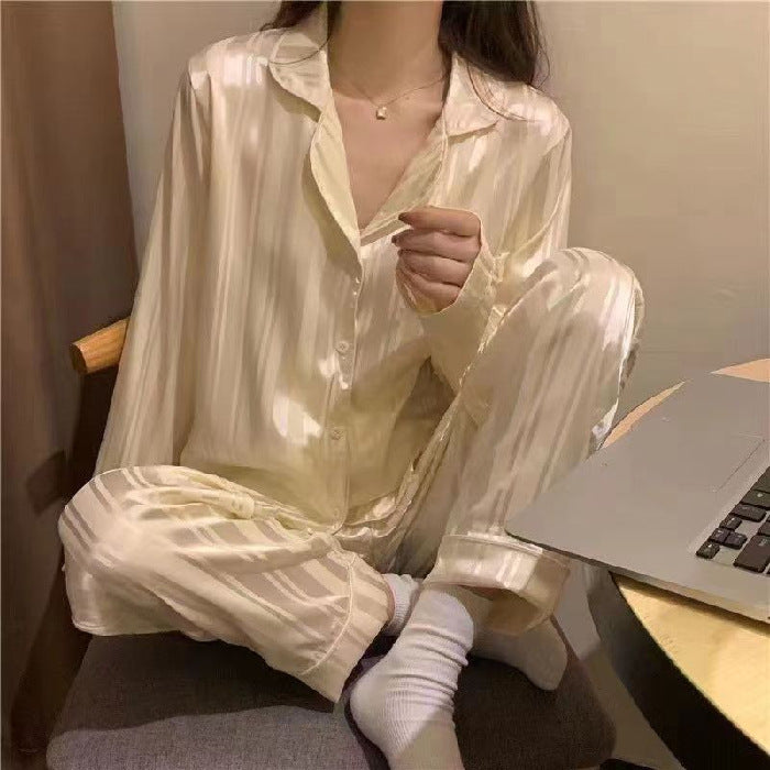 New Loose-fitting Korean-style Long-sleeve And Long-pants Loungewear Set