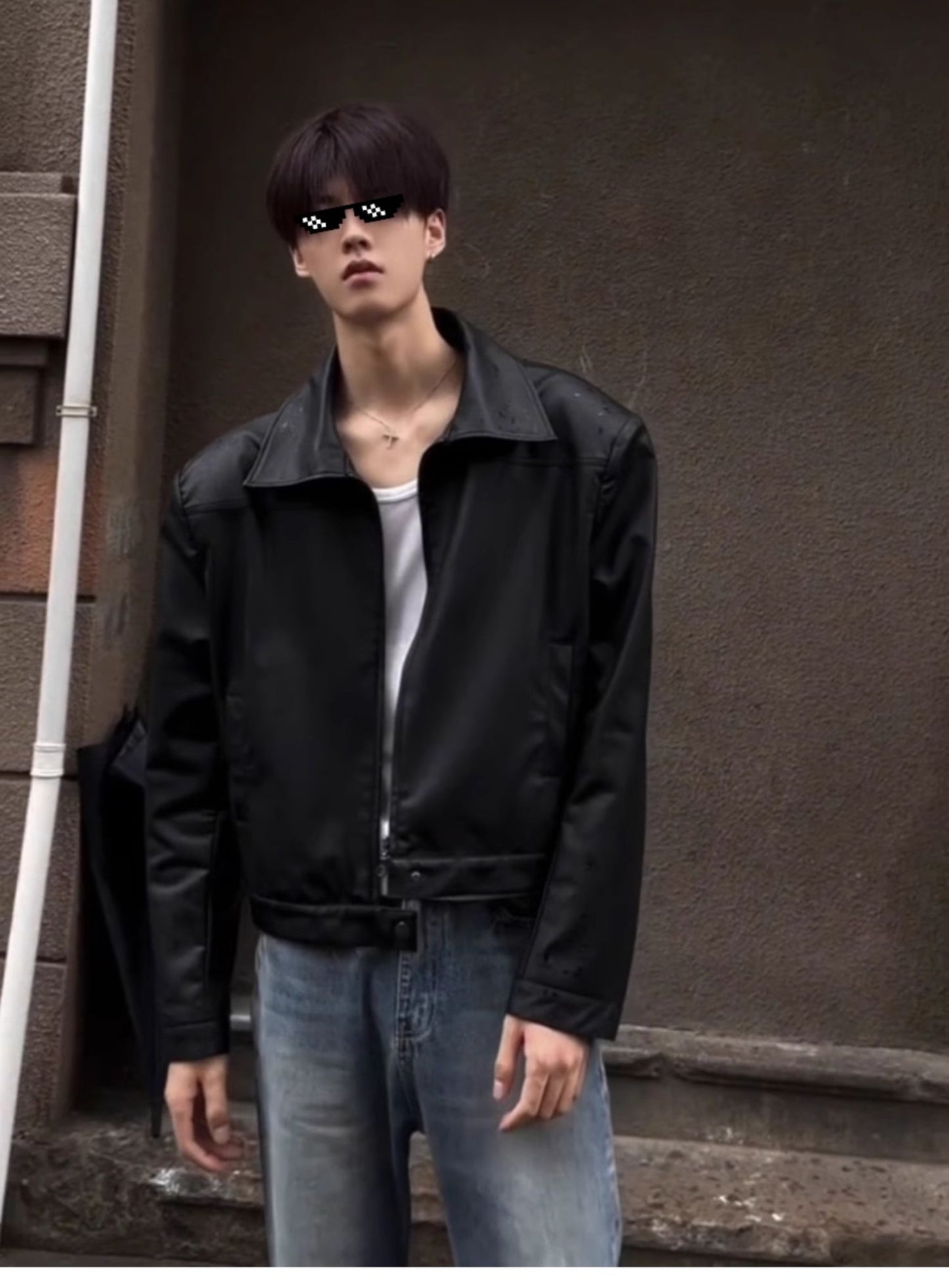 Læder Casual Baseball Uniform Motorcykeljakke