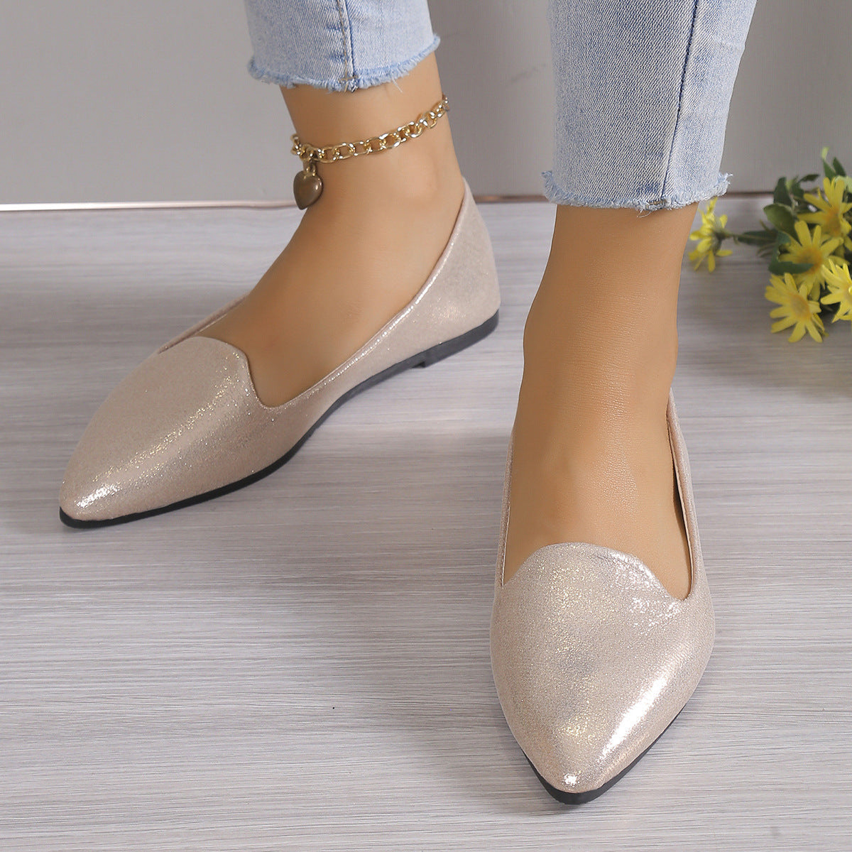 Plus Size Shallow Mouth Pumps Women's New Simple Flat Gommino