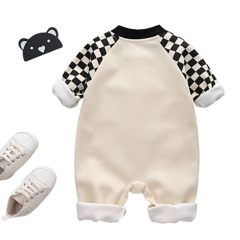 Baby Cartoon Printed Long-sleeved Jumpsuit