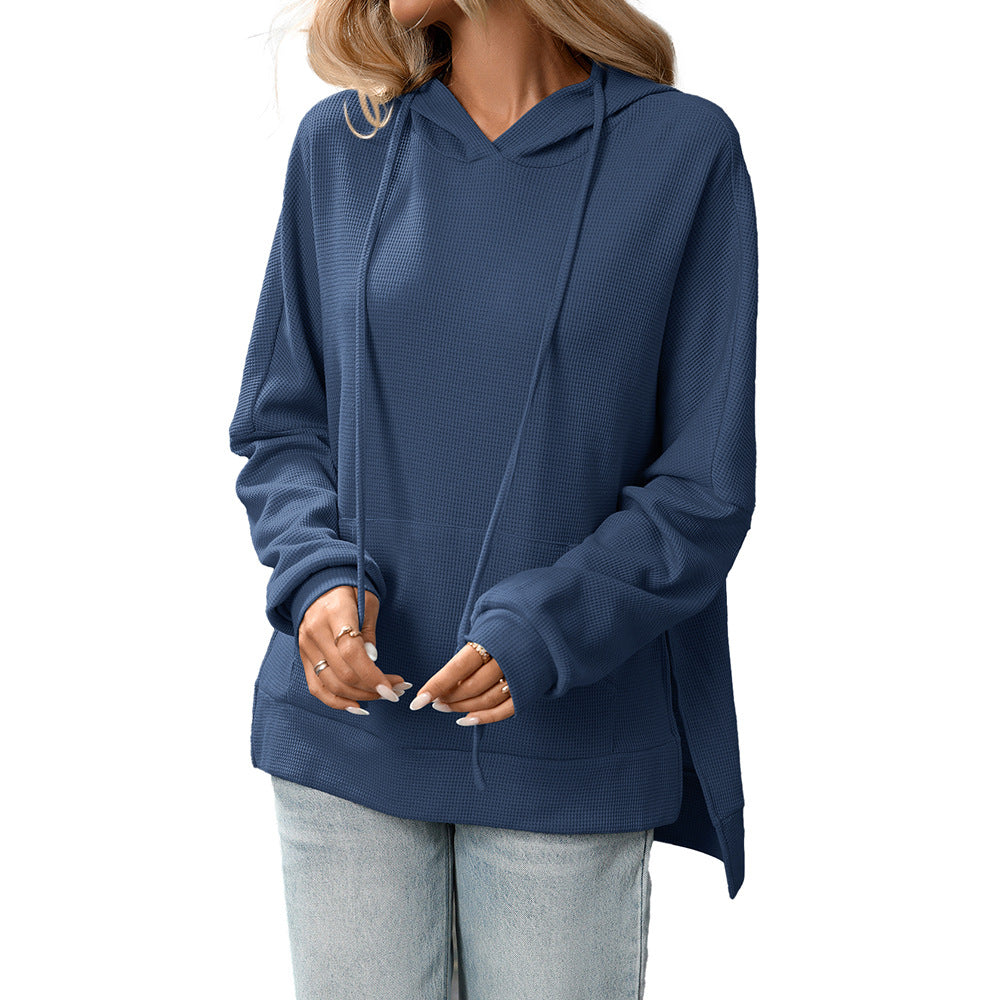 Vaffelstrikket langærmet sweater