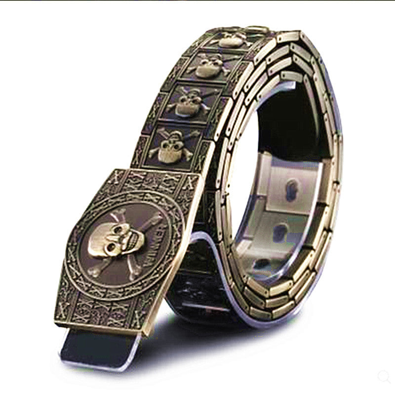 Skeleton Metal Belt Casual Versatile Punk Motorcycle Waist