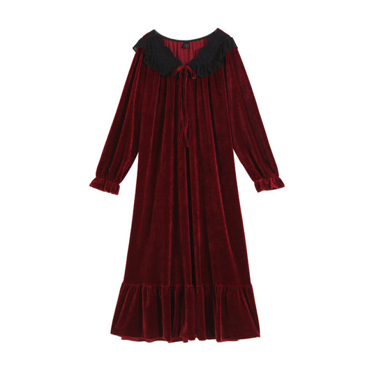 New Loose-fitting Plus-size Womens Warm Red Dress