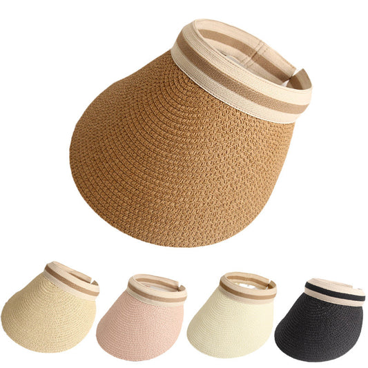 Women's All-match UV Protection Empty Top Woven Straw Hat