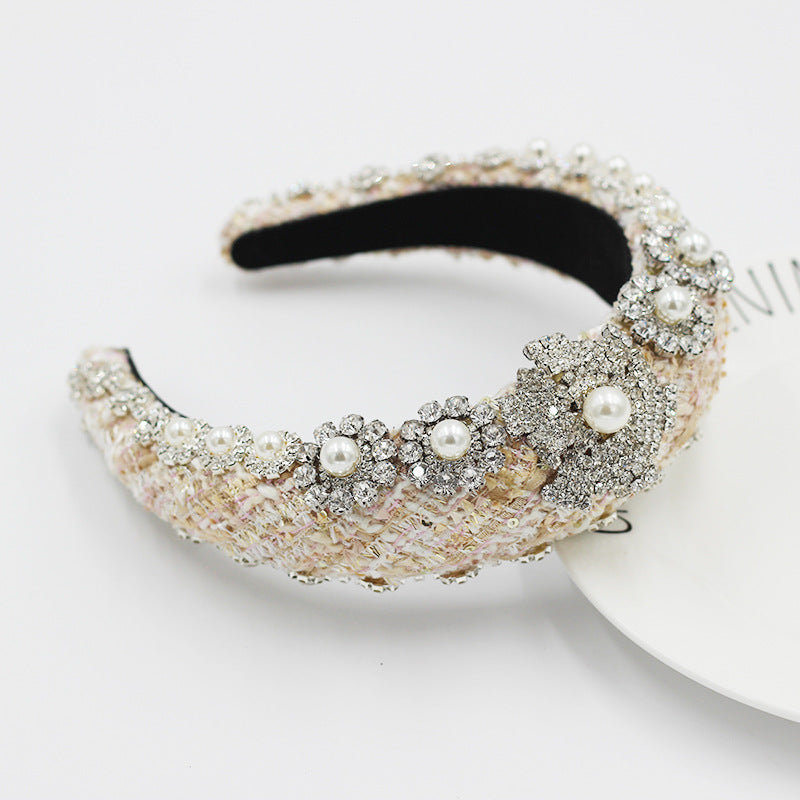 Women's Rhinestone Wide Side Catwalk Trendy Hair Band