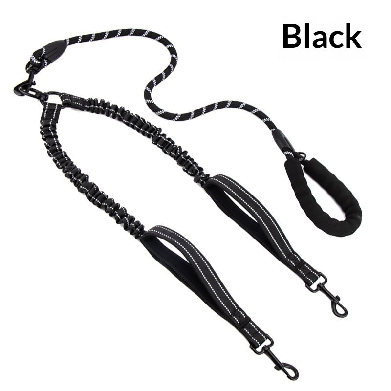Elastic Dog Leash For Large Dogs Reflective Walking Leash And Harness Set
