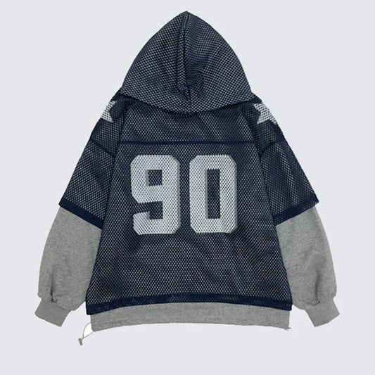 Loose Mesh Digital Sports Casual Top