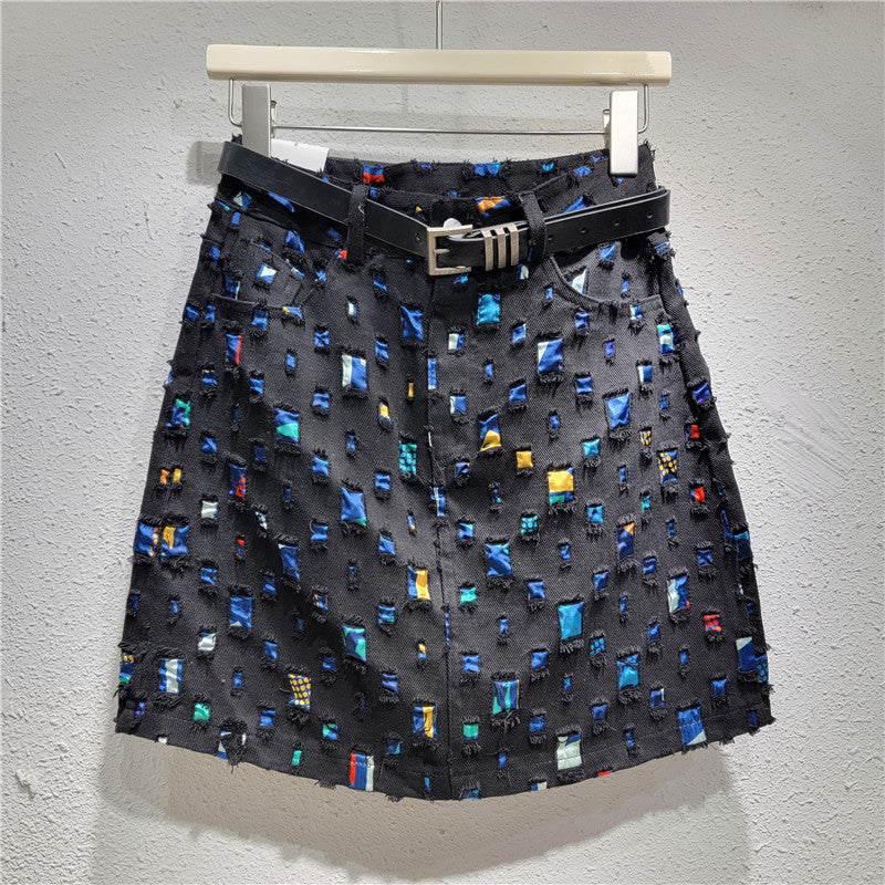 Design Sense Denim Hip-wrapped Skirt