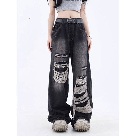 Dame American High Street Niche Design Ripped Jeans