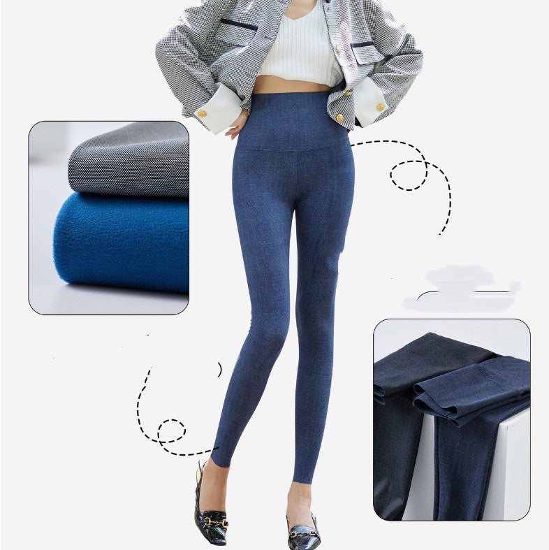 Autumn And Winter Fleece-lined Thickened Shark Pants