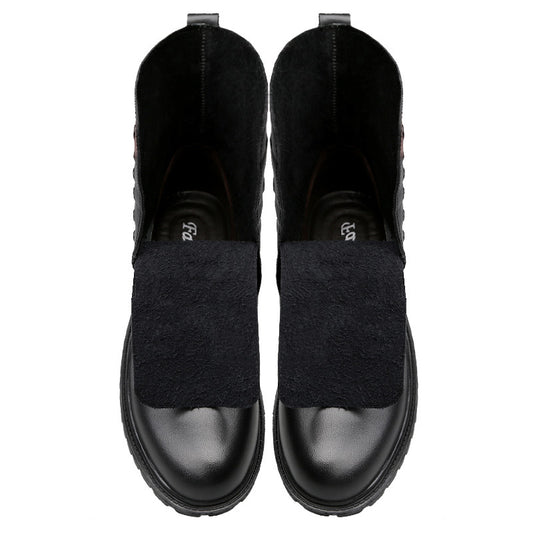 Men's Leather Winter Fleece-Lined British-Style Boots