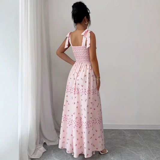 Sexy Spaghetti-strap Waist-cinching Split Dress