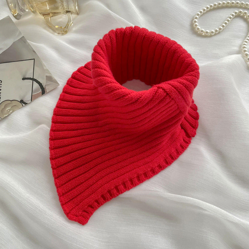 Knitting Bandana Versatile Pure Color Warm Keeping Neck Protector